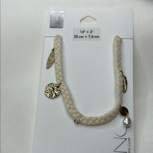 Icing Gold and Beige Rope Necklace